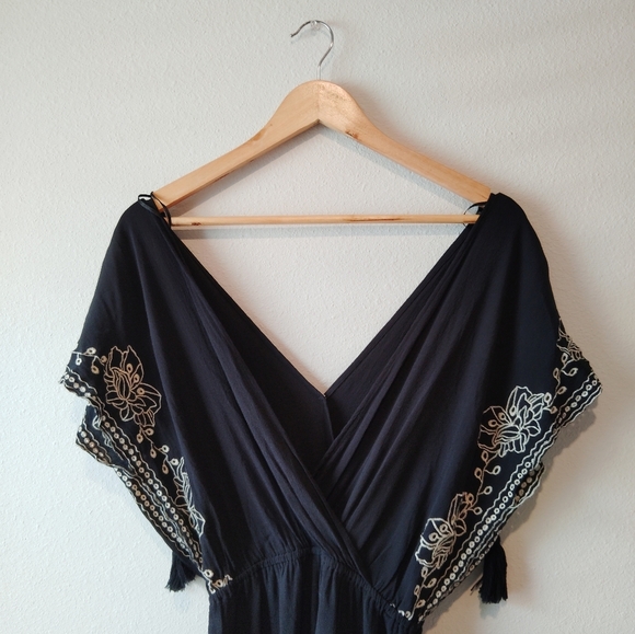 L*Space Raquel Embroidered Black Jumpsuit Size Xs - Picture 5 of 7